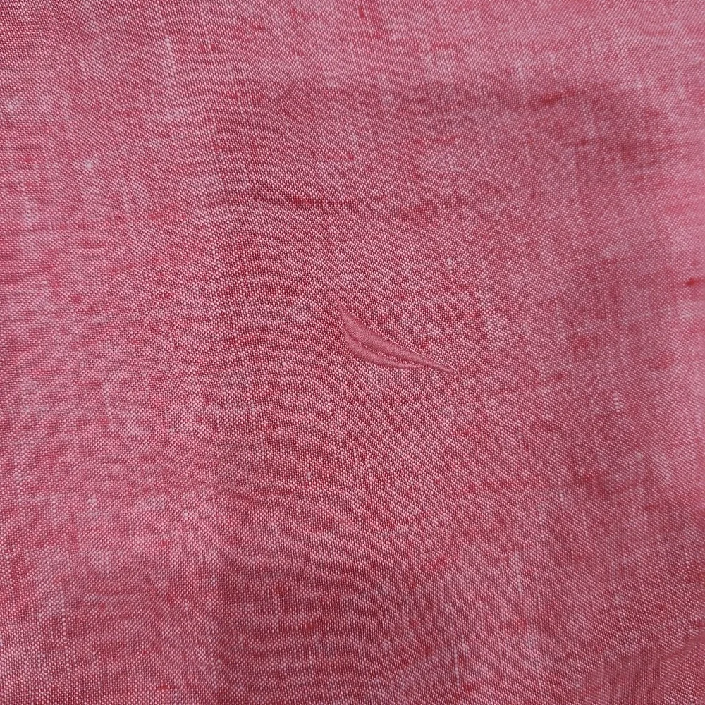 Nautica Mens XL‎ 100% Linen Coral Pink Short Sleeve Button Up Shirt